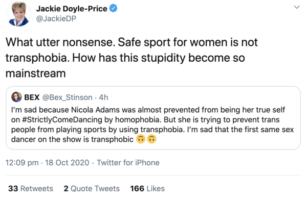 Jackie Doyle Price standing up for women’s sports