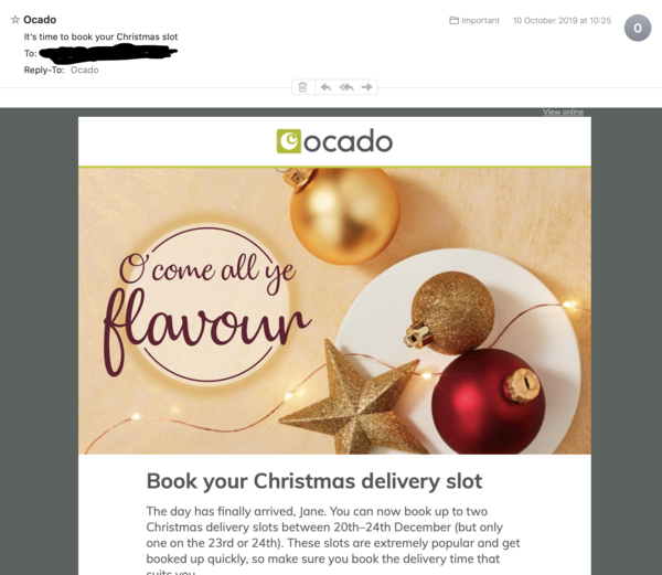 Ocado priority, tips and hacks and Toblerone