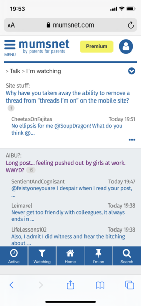 Why have you taken away the ability to remove a thread from “threads I’m on” on the mobile site?