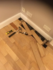 Solid wood floors and rewiring