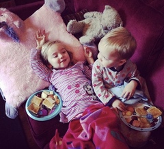 Frugal friends follow each other frugally through Hallowe'en, COVID all welcome