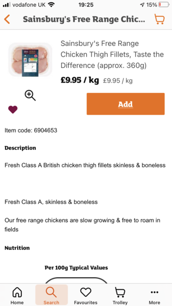 Does any main supermarket sell "higher welfare" chicken thigh fillets?