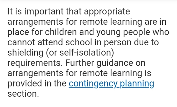 Aibu school not sending home work for isolating but well kids