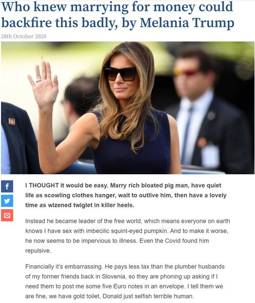 Will Melania divorce Donald's sorry orange arse?