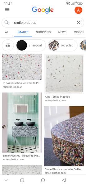 Plastic bottle worktop