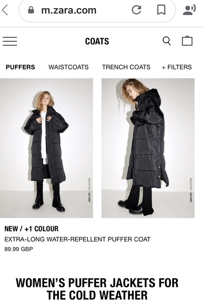 Long puffer coat