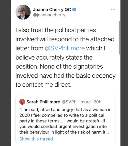 They're gunning for Joanna Cherry now...