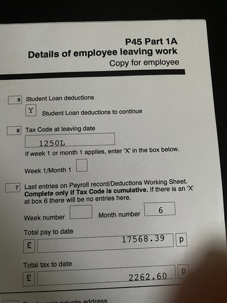 New job - tax code change