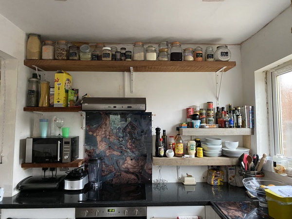 Please help me with my open plan kitchen shelves!