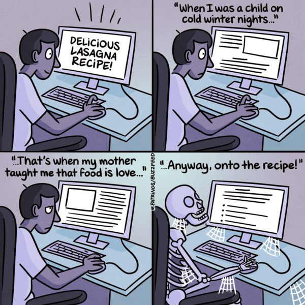 Bloody waffly internet recipes!