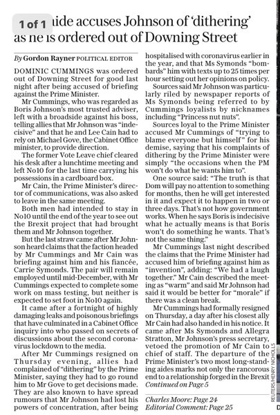 Westminstenders: Going, going, cummings