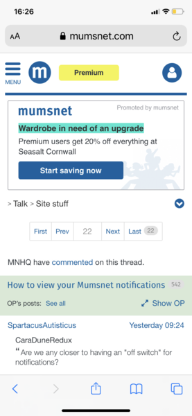 How to view your Mumsnet notifications