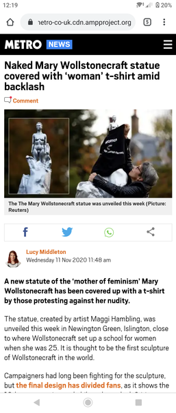 Statue to honour Wollstonecraft