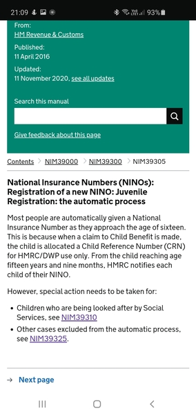 Child benefit question