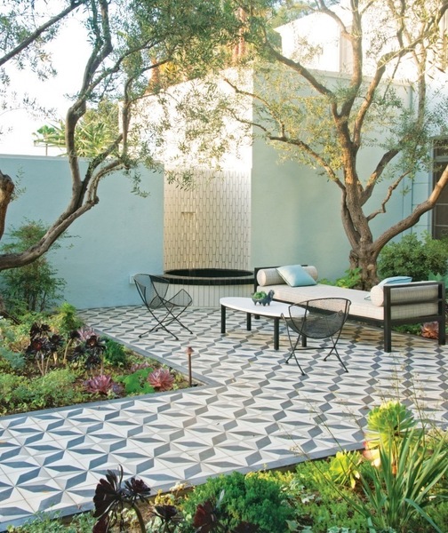 Tiled patio