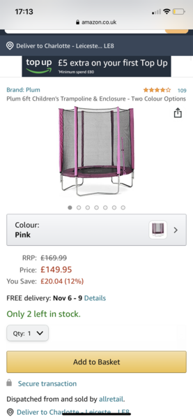 To buy a trampoline for 2 year old?