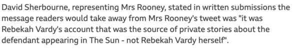 To think Rebekah Vardy has no chance?