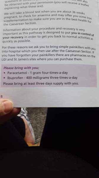 Asked to provide own painkillers!
