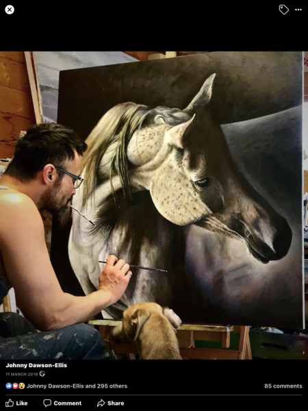 Asking for a friend - how much would you pay for a painting like this of your dog? (photo and painting attached)