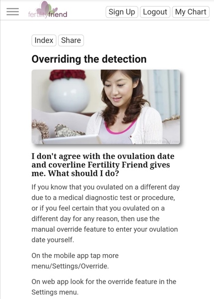 Can you override Fertility Friend's prediction?