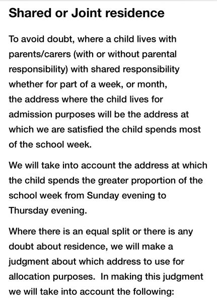 YR application and parents in different counties