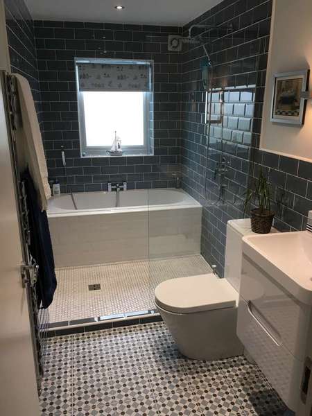 Bath in a wet floor area