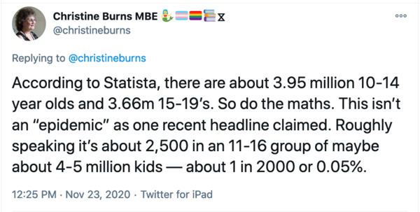 Christine Burns wants people to do the maths....