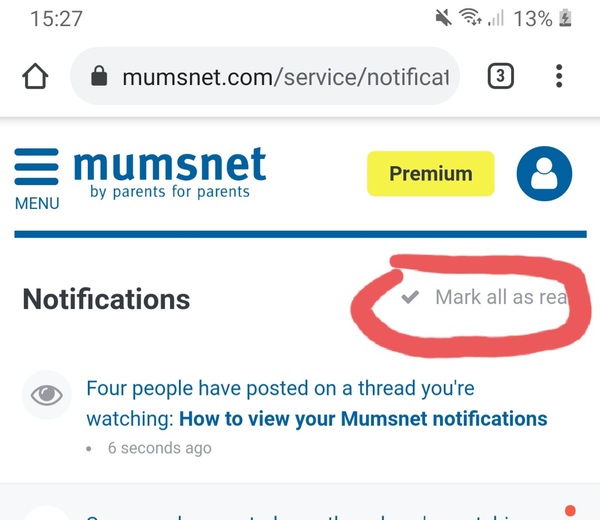 How to view your Mumsnet notifications