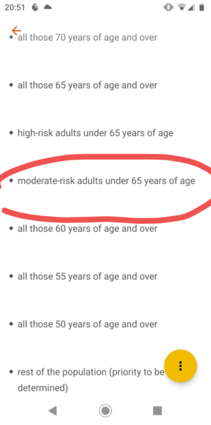 Looks like if you're under 50 with 'moderate' asthma, you're not getting the vaccine