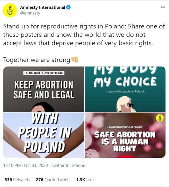 Amnesty supporting people in Poland