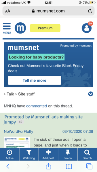 'Promoted by Mumsnet' ads making site jumpy
