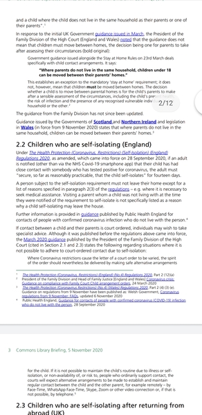 Class self-isolating, can kids go between separated houses?