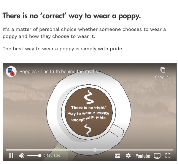 Wearing a poppy at job interview
