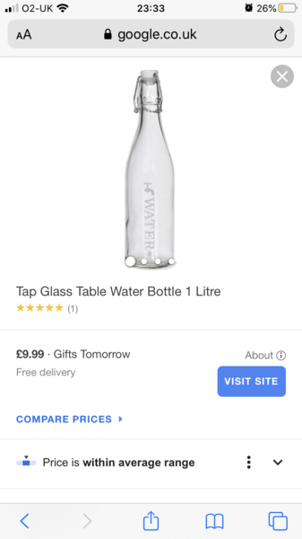 Table water bottle