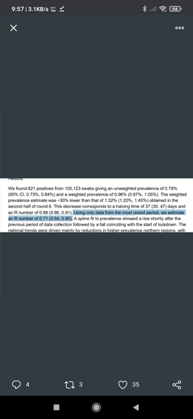 R rate between 0.9-1 could this be why?