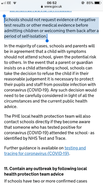 Parents not testing children