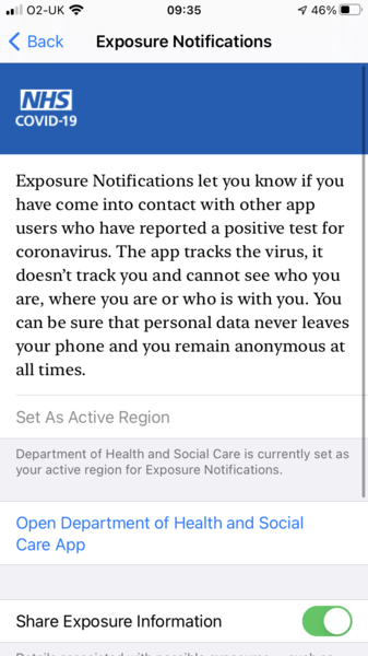 Just check my app exposure notifications
