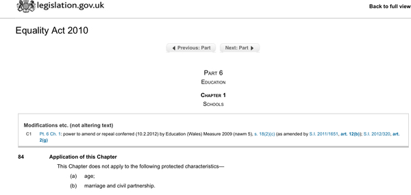 Local council has only 7 protected characteristics in schools inclusion consultation doc?