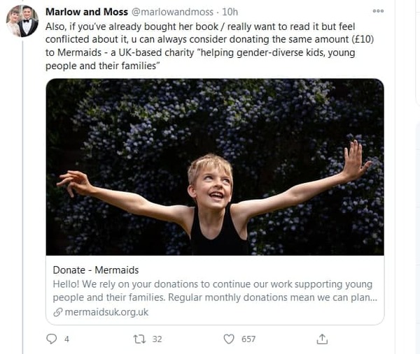 Purity signalling - musical authors withdraw from Graham Norton's show to promote their musical, because JK Rowling was also being interviewed about her new children's book