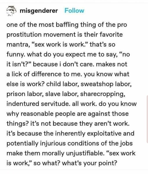 So, the sex "work" "debate"
