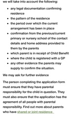 YR application and parents in different counties