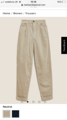 High waist baggy leg cords