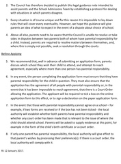 YR application and parents in different counties