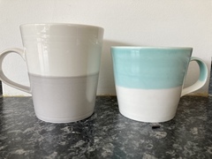 Oversized but not jumbo mugs. That look nice. Possibly earthenware. I just really want some nice new mugs