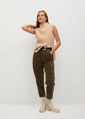 High waist baggy leg cords