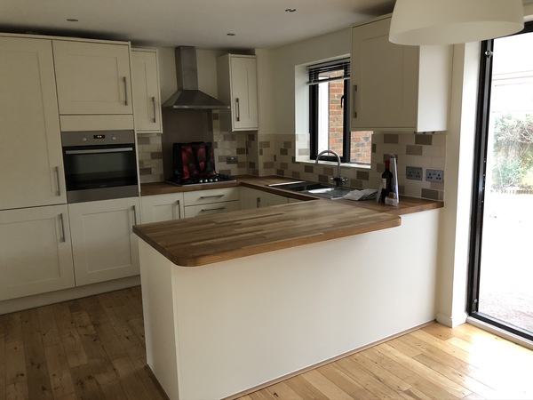 Conservatory full width of kitchen