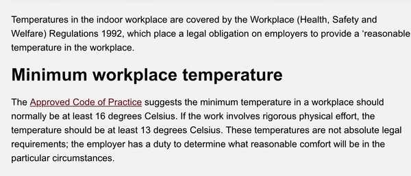 To say the office is just too cold?
