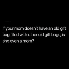 Reusing gift bags
