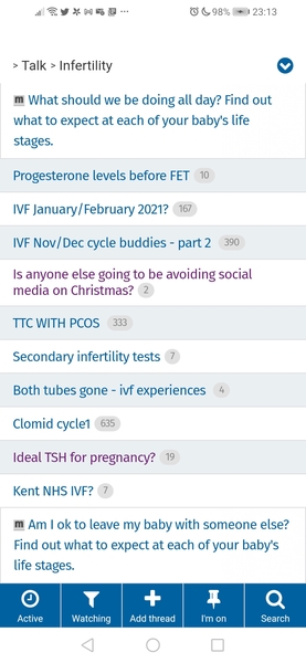 Has anyone else got these unhelpful threads in Infertility?