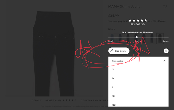 Maternity jeans sizes